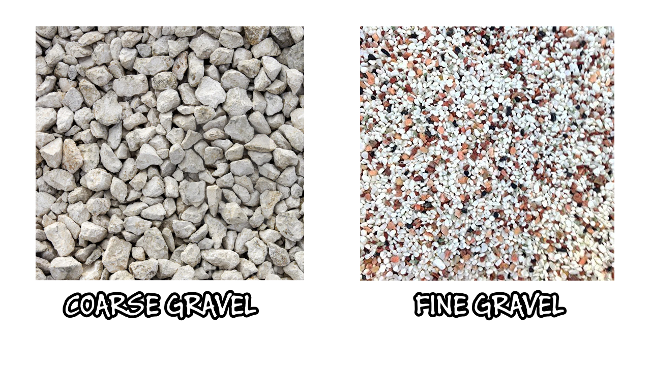 image comparison between coarse and fine aquarium gravel